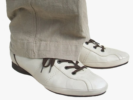 ADAM stone leather dance shoes with linen trousers