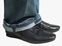 ADAM black dance shoes with denim jeans