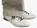 ADAM stone leather dance shoes with linen trousers